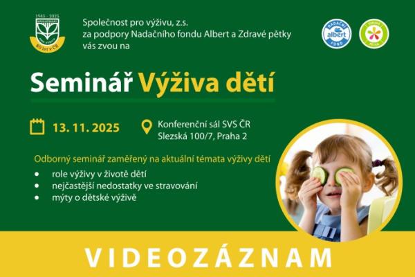 Pusťte si záznam z konference Výživy dětí